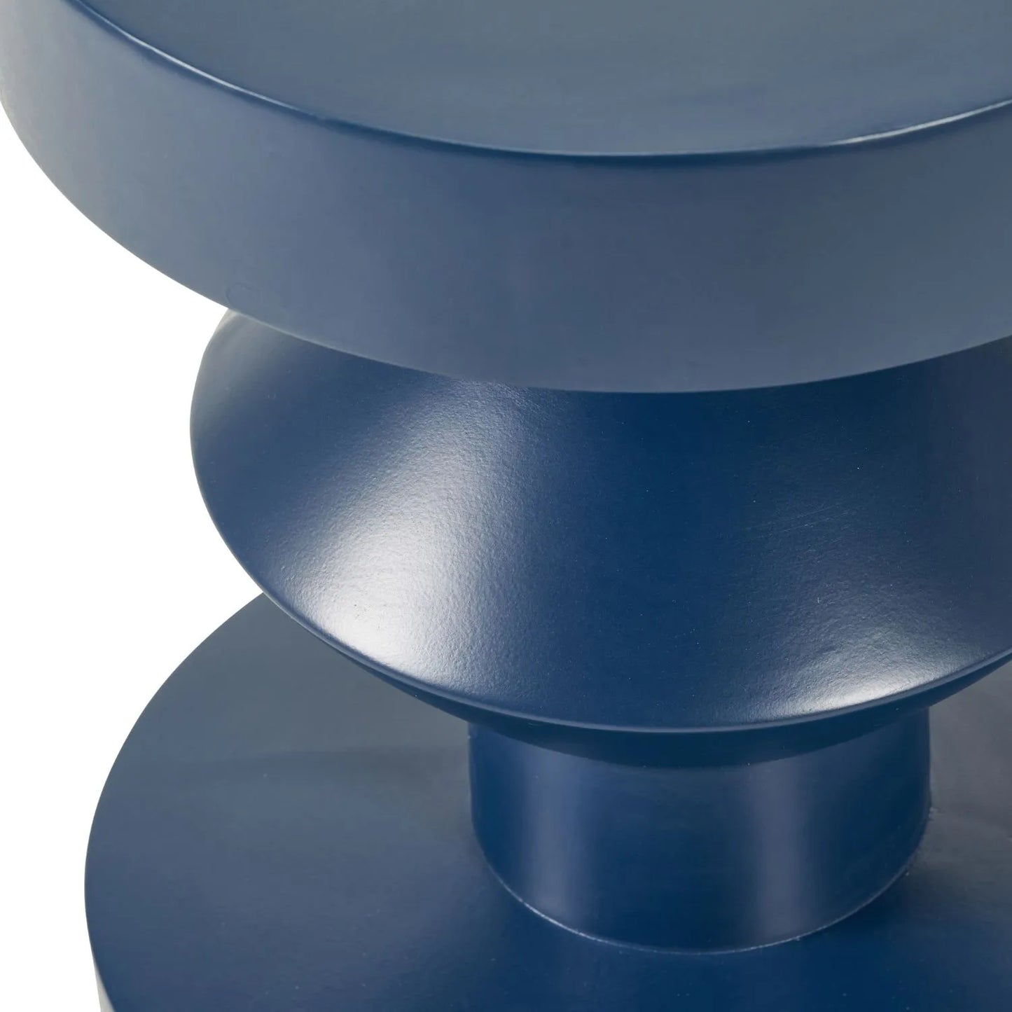 Blue Fibrestone Sculptural Pedestal Side Table – Modern Round Accent & Occasional Table 50x40x40cm - Click Style