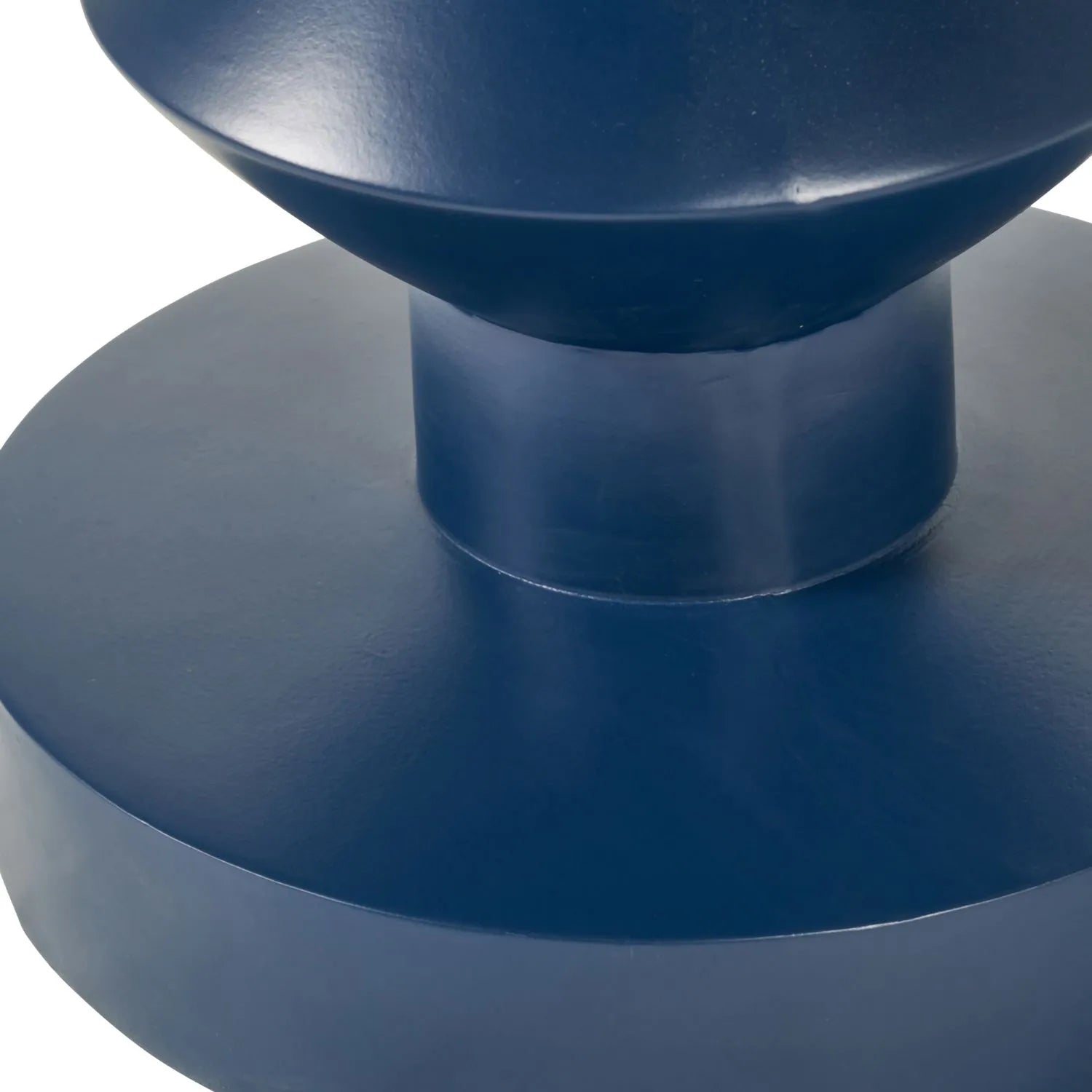 Blue Fibrestone Sculptural Pedestal Side Table – Modern Round Accent & Occasional Table 50x40x40cm - Click Style