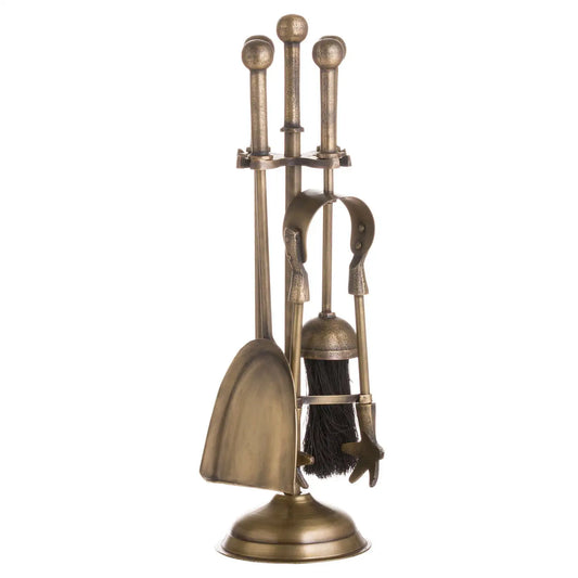 Brass Ball Top Fireside Companion Set Fireside Accessories - Click Style