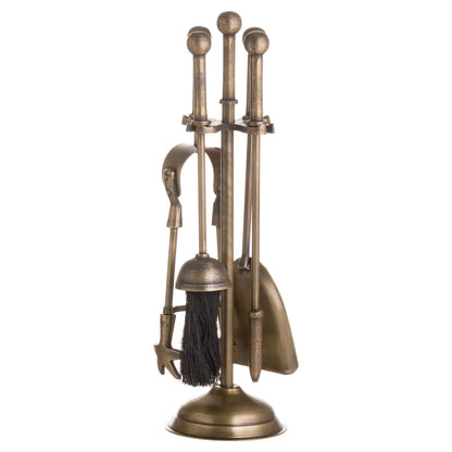 Brass Ball Top Fireside Companion Set Fireside Accessories - Click Style