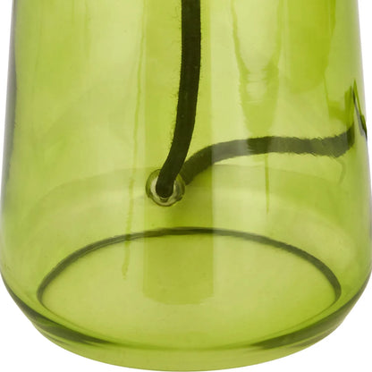 Bright Green Glass Table Lamp with Dome-Shaped Ribbed Chartreuse Glass Shade & Gold Lampholder – Retro Eclectic Bedside & Side Table Light 37x20x20cm | Click Style