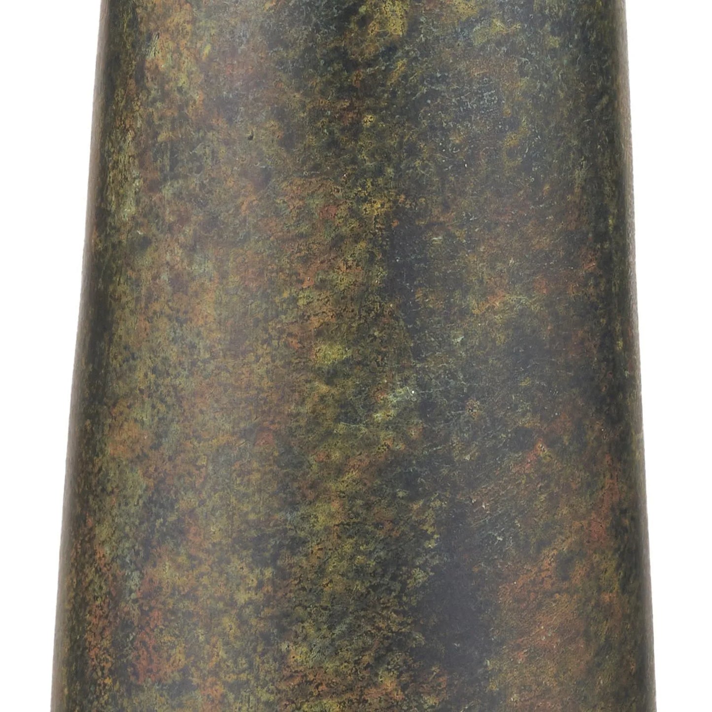 Brown & Green Aged Metal Floor Lamp with 45cm Black Self-Lined Linen Drum Shade 159x45x45cm | Click Style