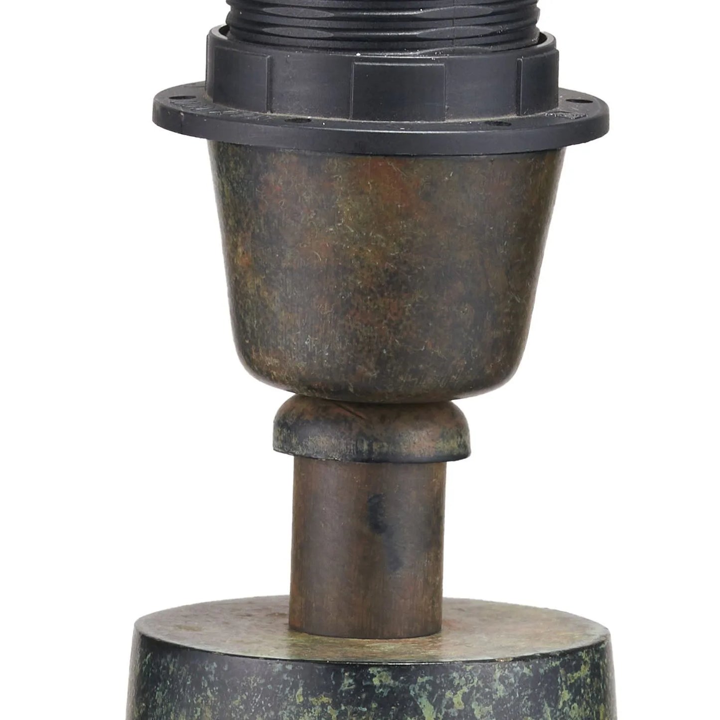 Brown & Green Aged Metal Floor Lamp with 45cm White Self-Lined Linen Drum Shade 159x45x45cm | Click Style