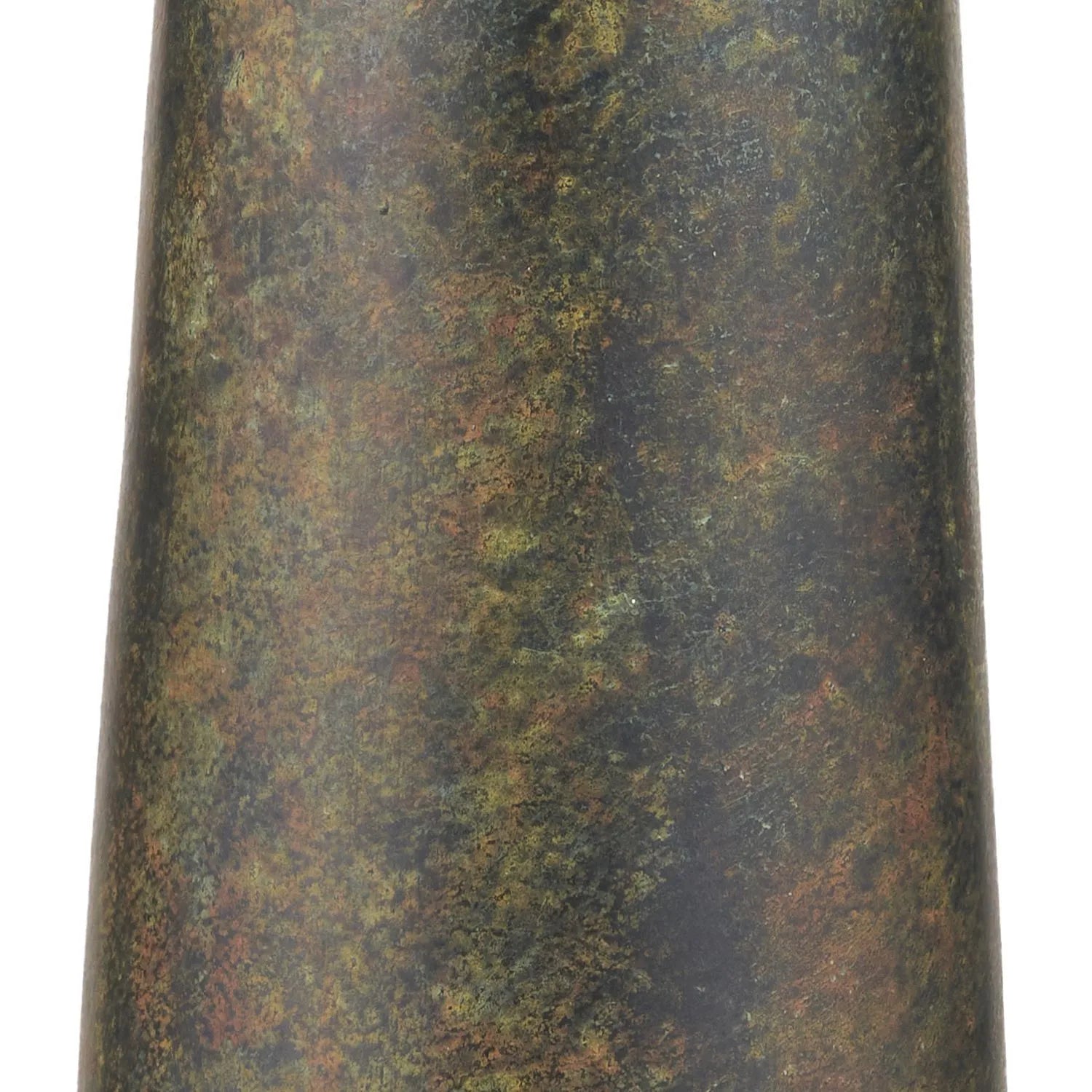 Brown & Green Aged Metal Floor Lamp with 45cm White Self-Lined Linen Drum Shade 159x45x45cm | Click Style