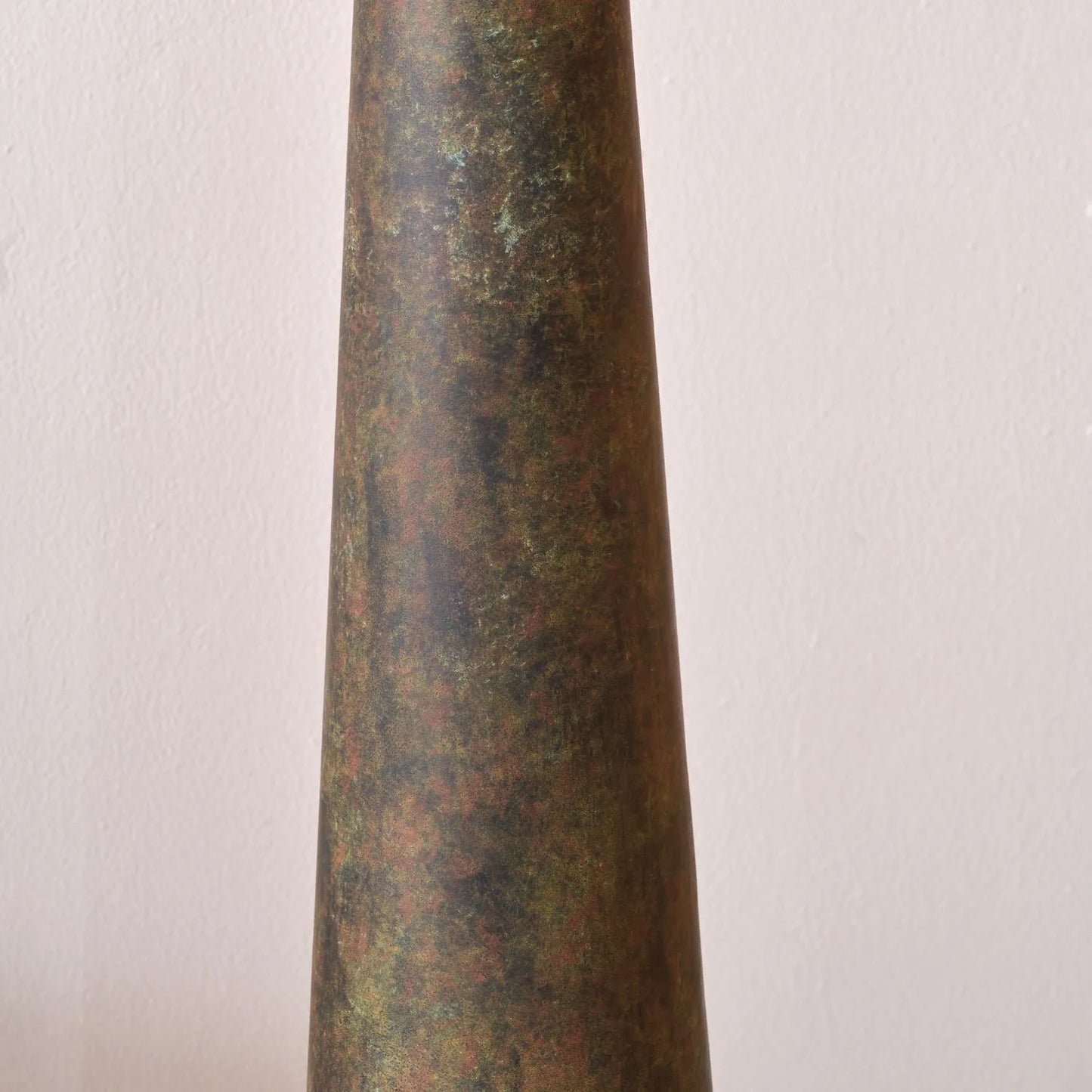 Brown & Green Aged Metal Floor Lamp with 50cm Natural Linen Tapered Shade 162x50x50cm | Click Style