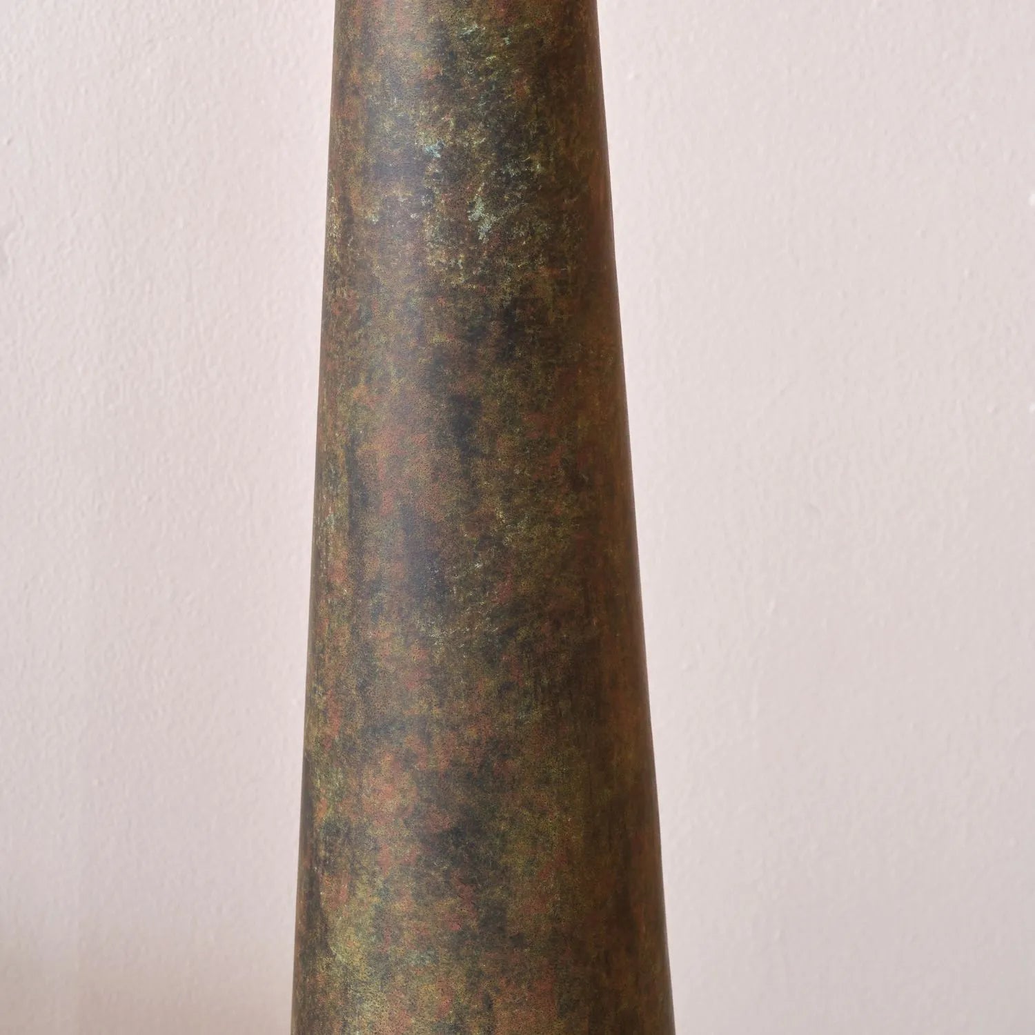 Brown & Green Aged Metal Floor Lamp with 50cm Natural Linen Tapered Shade 162x50x50cm | Click Style