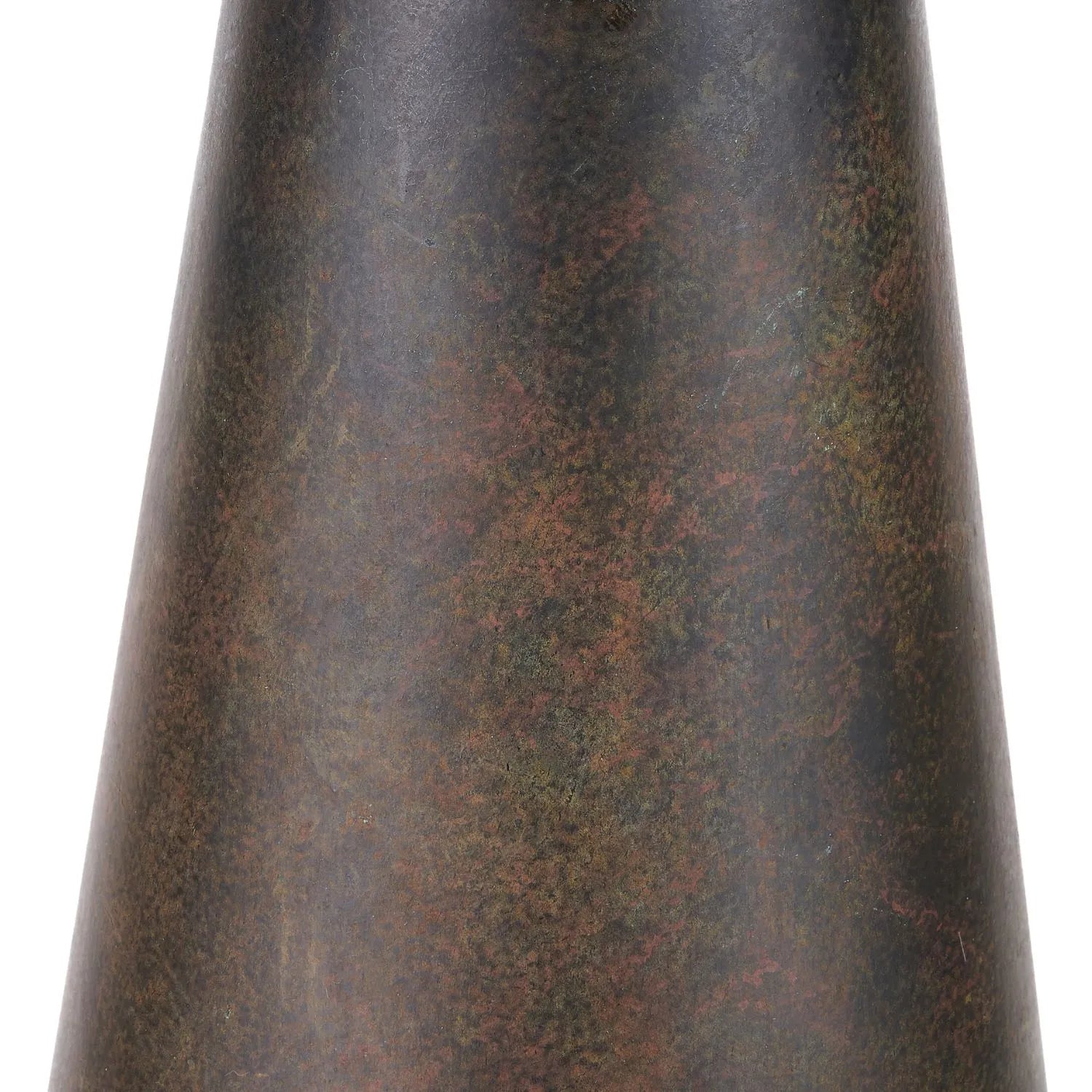 Brown & Green Aged Metal Tapered Table Lamp Base with Sculptural Silhouette – Table Light Base for Contemporary Interiors 53x17x17cm | Click Style