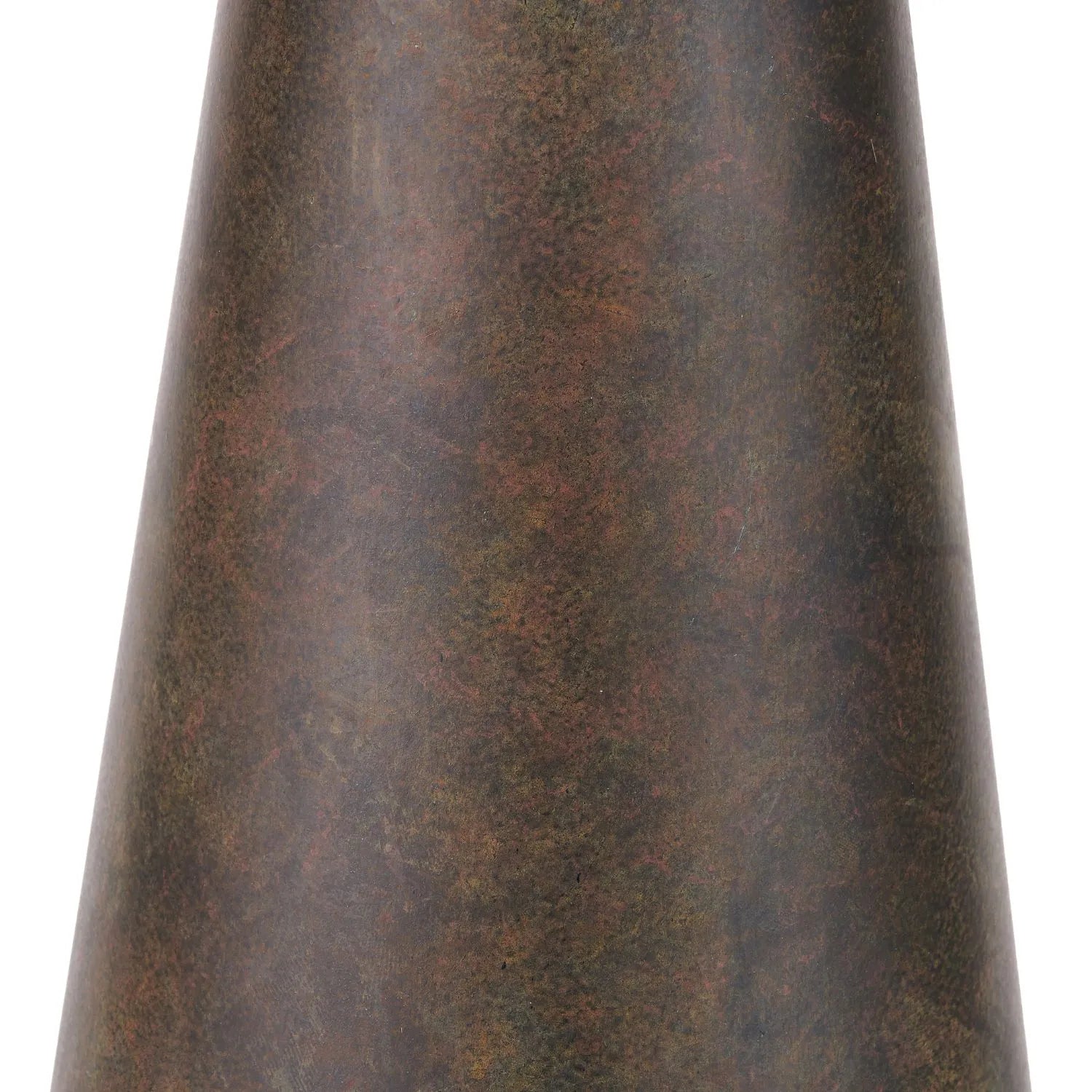 Brown & Green Aged Metal Tapered Table Lamp Base with Sculptural Silhouette – Table Light Base for Contemporary Interiors 53x17x17cm | Click Style