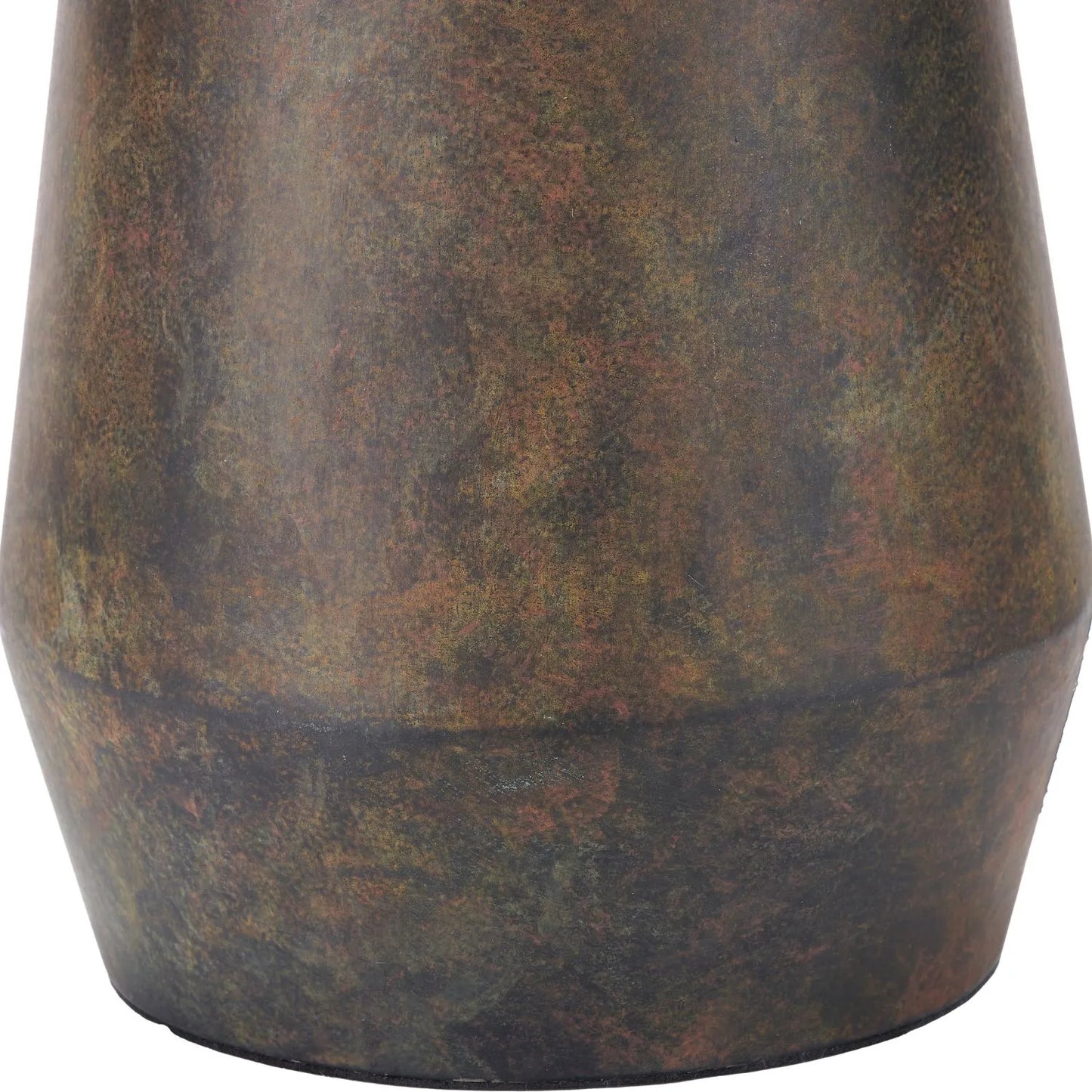 Brown & Green Aged Metal Tapered Table Lamp Base with Sculptural Silhouette – Table Light Base for Contemporary Interiors 53x17x17cm | Click Style