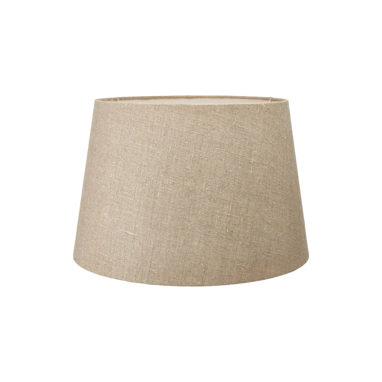 Brown & Green Aged Metal Tapered Table Lamp with 40cm Natural Linen Tapered Shade – Sculptural Bedside & Side Table Light 73x40x40cm | Click Style