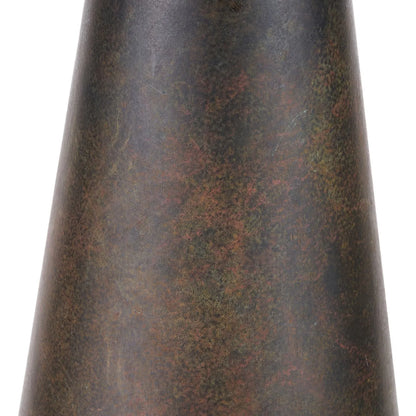 Brown & Green Aged Metal Tapered Table Lamp with 40cm Pistachio Green Linen Drum Shade – Sculptural Bedside & Side Table Light 76x40x40cm | Click Style