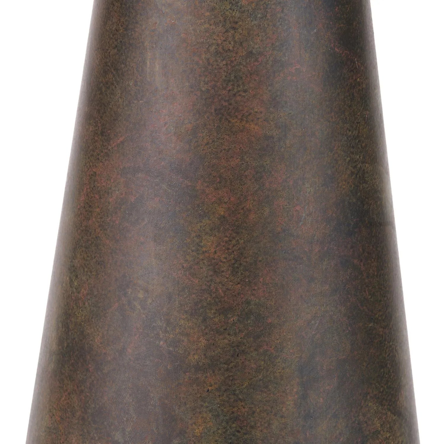 Brown & Green Aged Metal Tapered Table Lamp with 40cm Pistachio Green Linen Tapered Shade – Sculptural Bedside & Side Table Light 73x40x40cm | Click Style