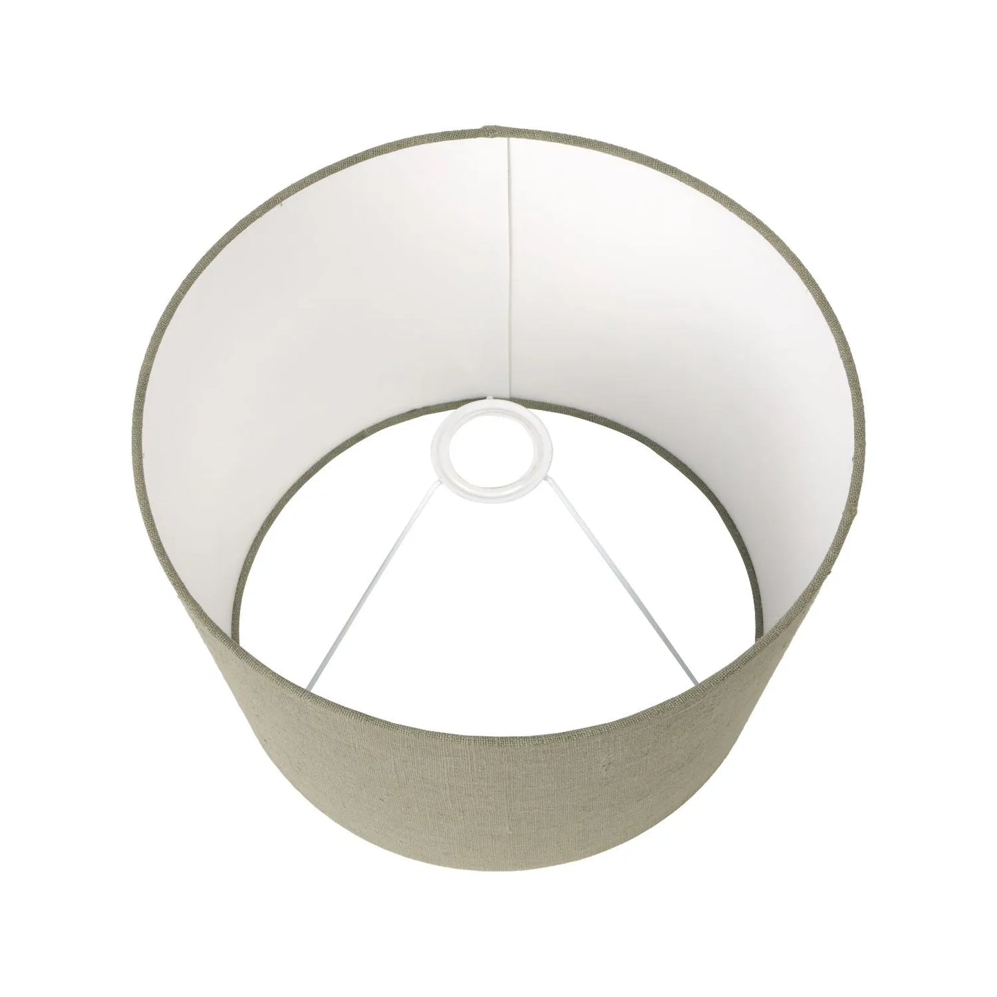 Brown & Green Aged Metal Tapered Table Lamp with 40cm Pistachio Green Linen Tapered Shade – Sculptural Bedside & Side Table Light 73x40x40cm | Click Style