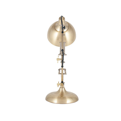 Brushed Brass Architect Task Lamp – Adjustable Desk Light with Metal Arm & Tilting Shade 55x19cm - Click Style