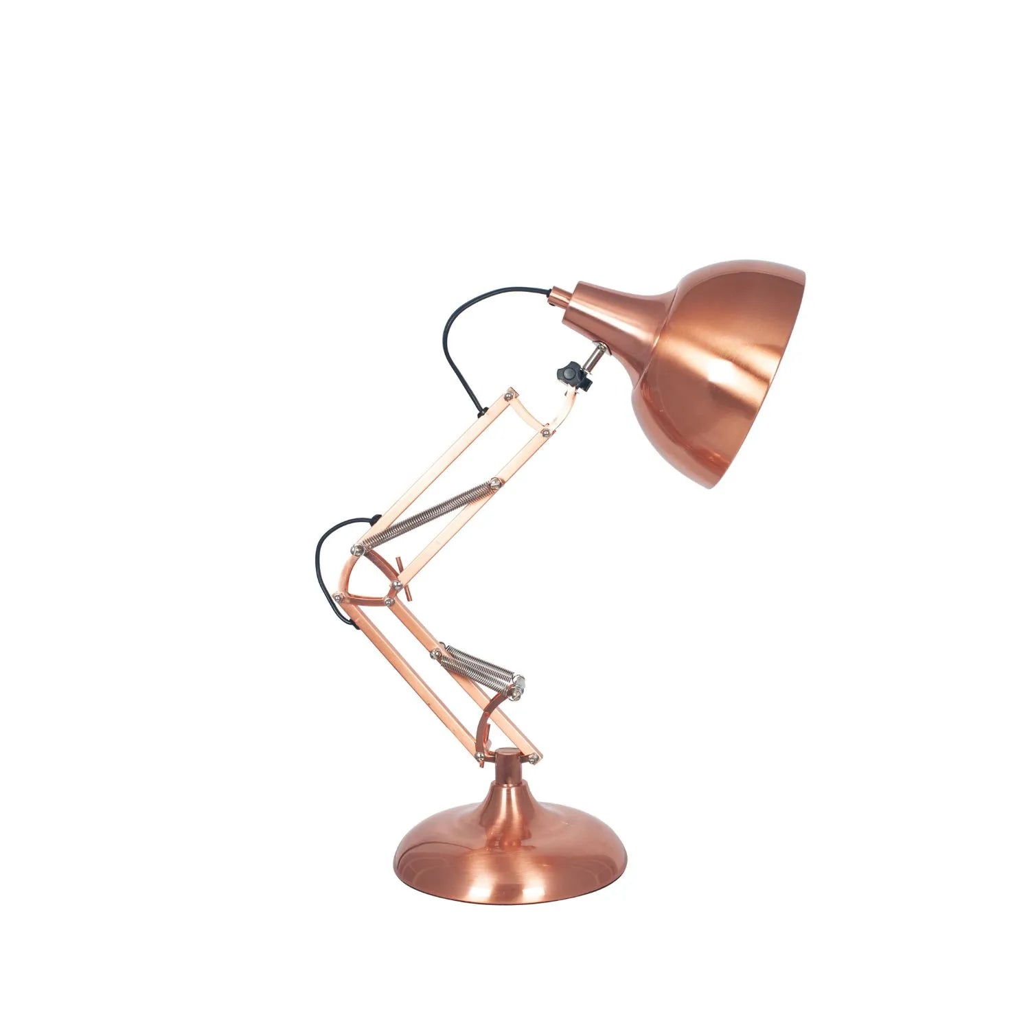 Brushed Copper Architect Task Lamp – Adjustable Desk Light with Metal Arm & Tilting Shade 55x19cm - Click Style