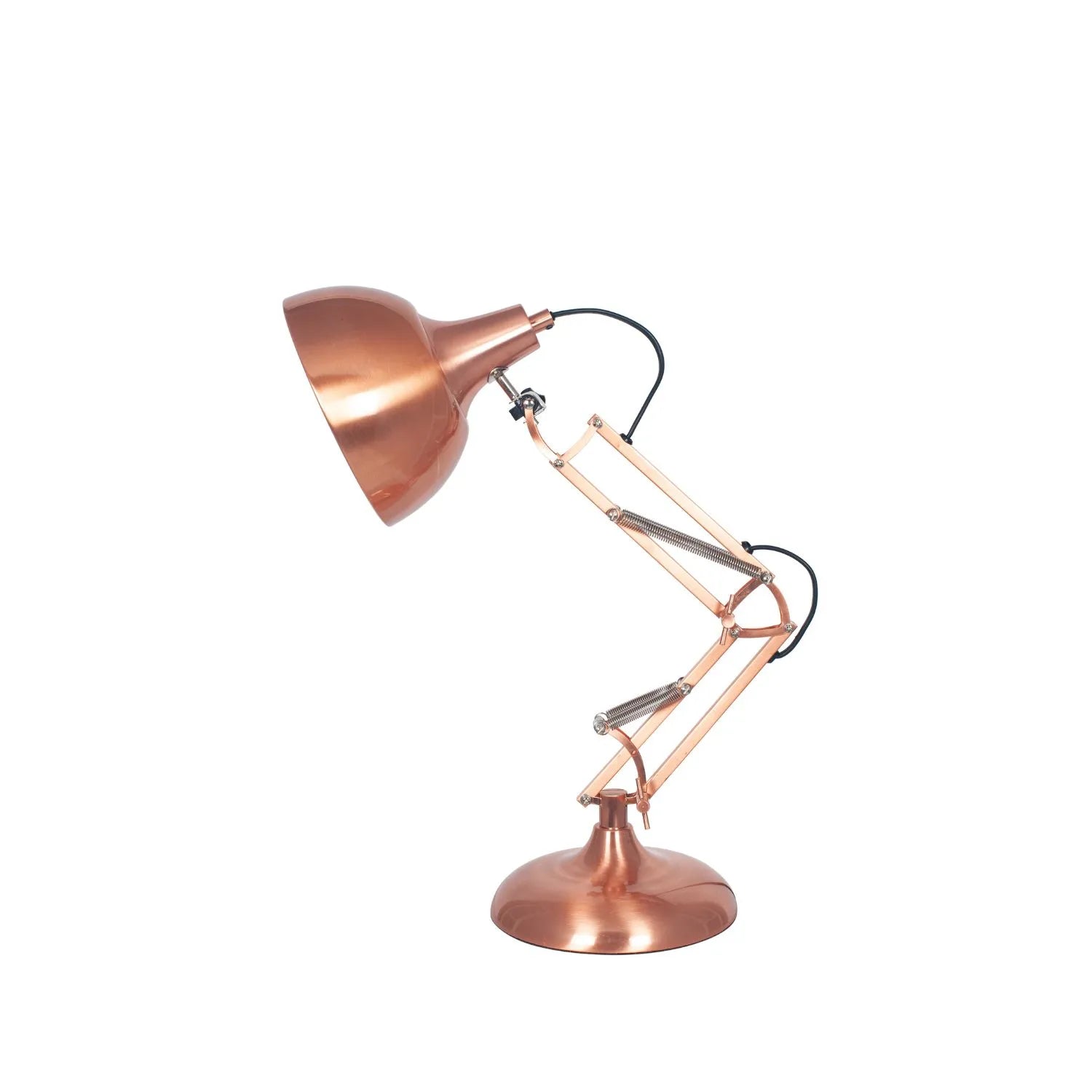 Brushed Copper Architect Task Lamp – Adjustable Desk Light with Metal Arm & Tilting Shade 55x19cm - Click Style