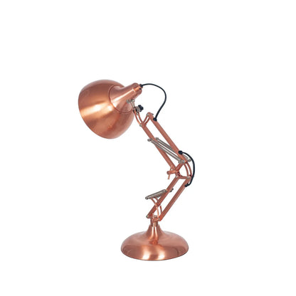 Brushed Copper Architect Task Lamp – Adjustable Desk Light with Metal Arm & Tilting Shade 55x19cm - Click Style