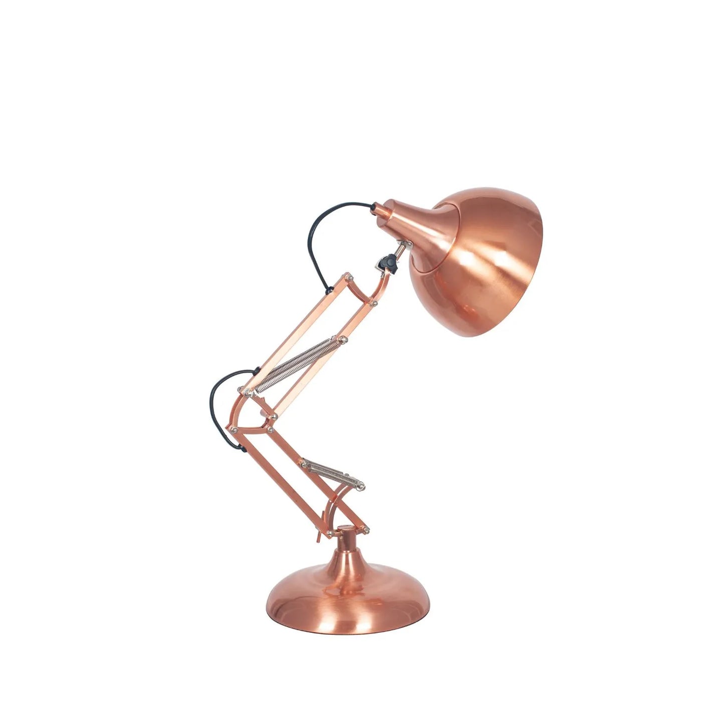 Brushed Copper Architect Task Lamp – Adjustable Desk Light with Metal Arm & Tilting Shade 55x19cm - Click Style