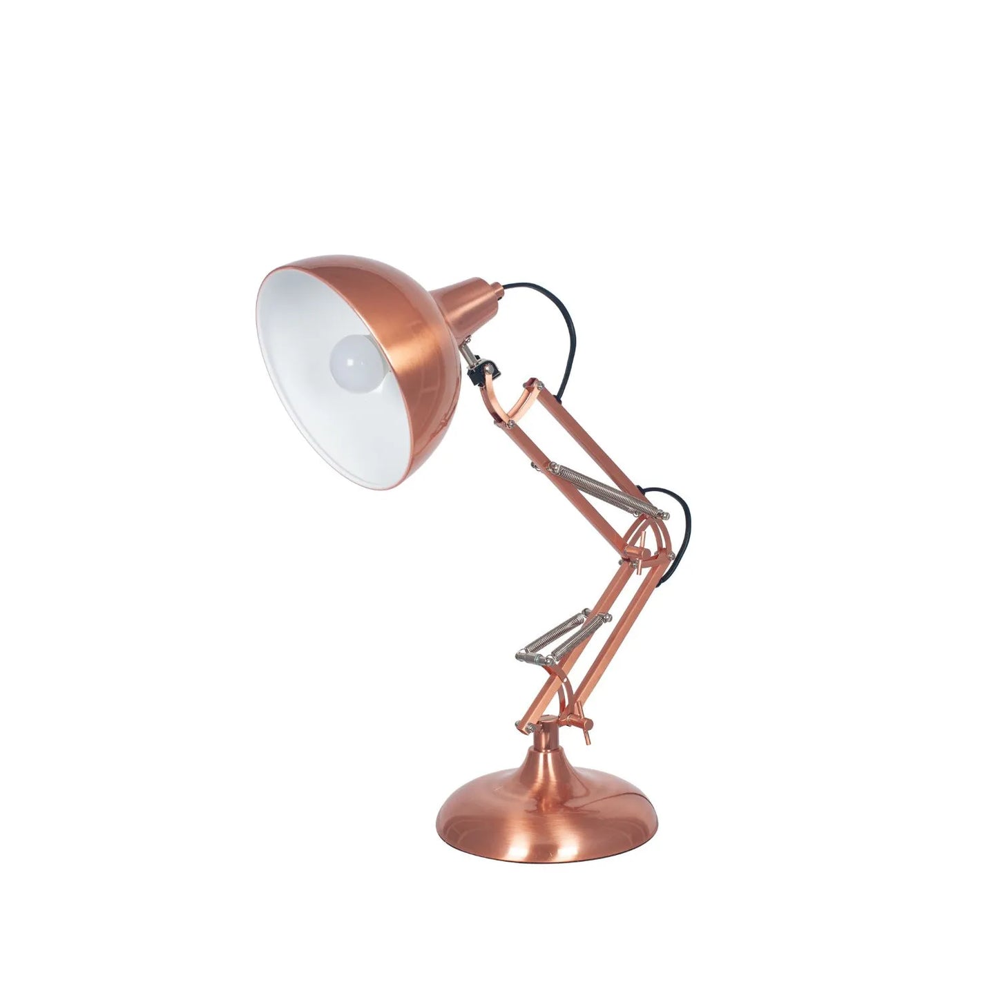 Brushed Copper Architect Task Lamp – Adjustable Desk Light with Metal Arm & Tilting Shade 55x19cm - Click Style