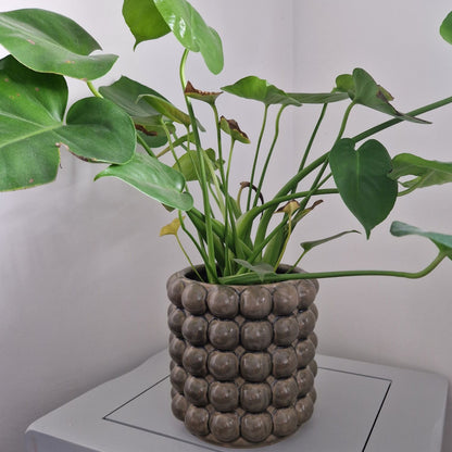 Large Bubble Planter Pot in Grey made of Ceramic