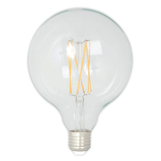 Calex E27 LED Dimmable Large Screw Filament Globe Bulb – Clear Glass Round Light 4W 350 Lumens 2300K 17x13x13cm - Click Style