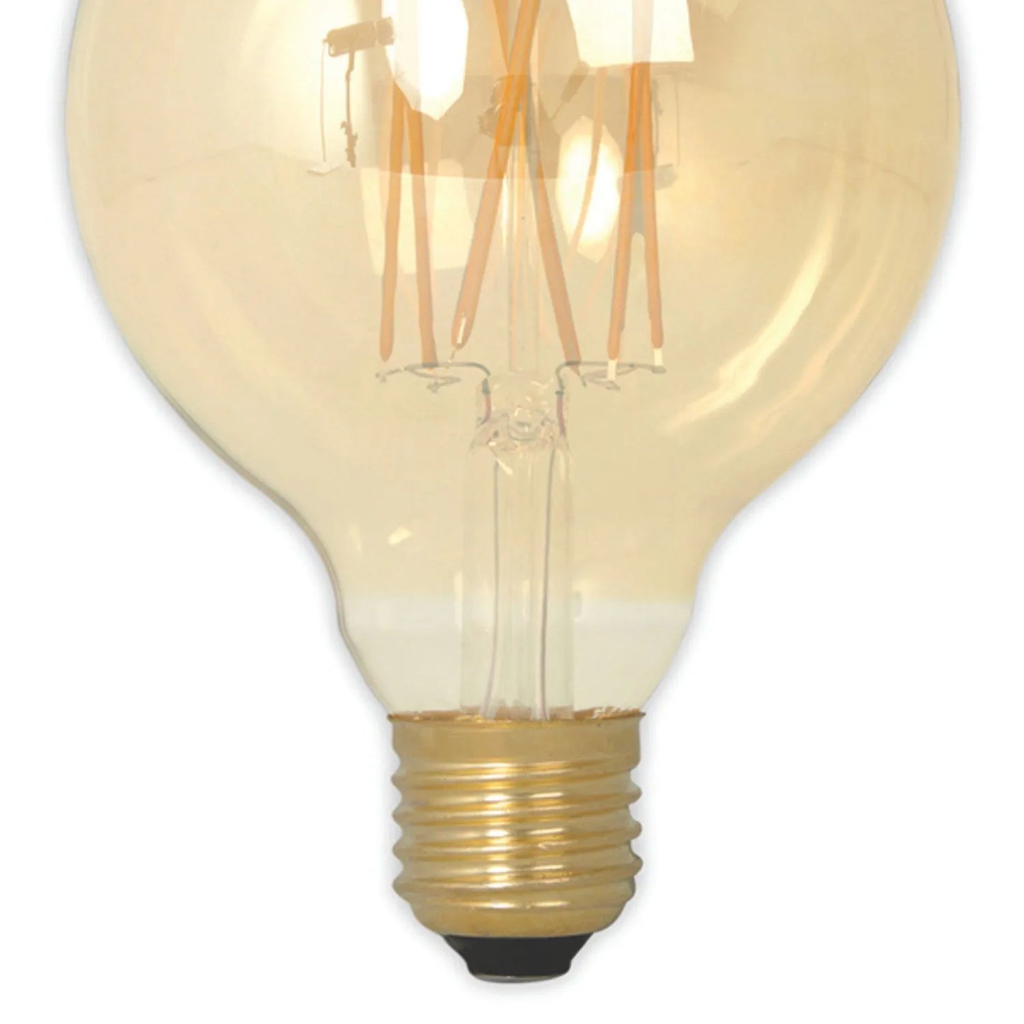 Calex E27 LED Dimmable Large Screw Filament Globe Bulb – Gold Glass Decorative Light 4W 350 Lumens 2100K 14x10x10cm - Click Style