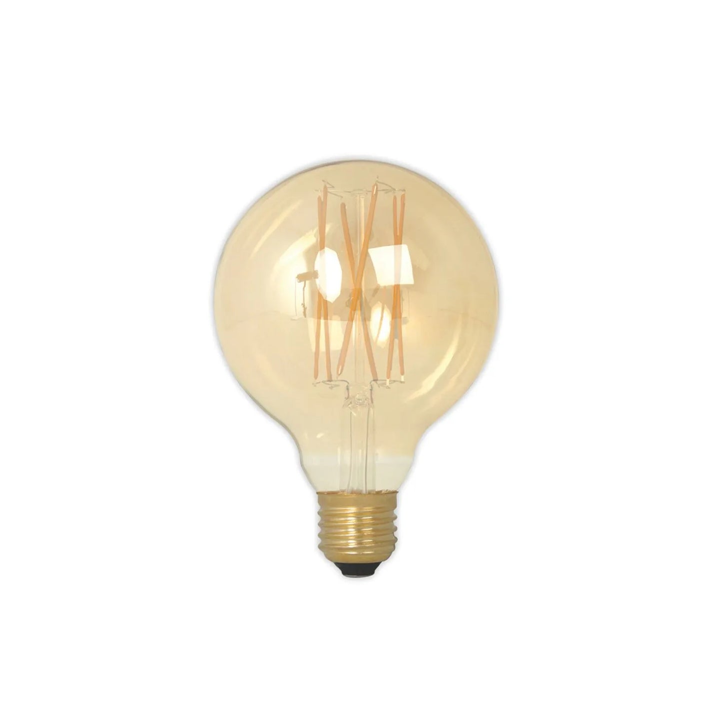 Calex E27 LED Dimmable Large Screw Filament Globe Bulb – Gold Glass Decorative Light 4W 350 Lumens 2100K 14x10x10cm - Click Style