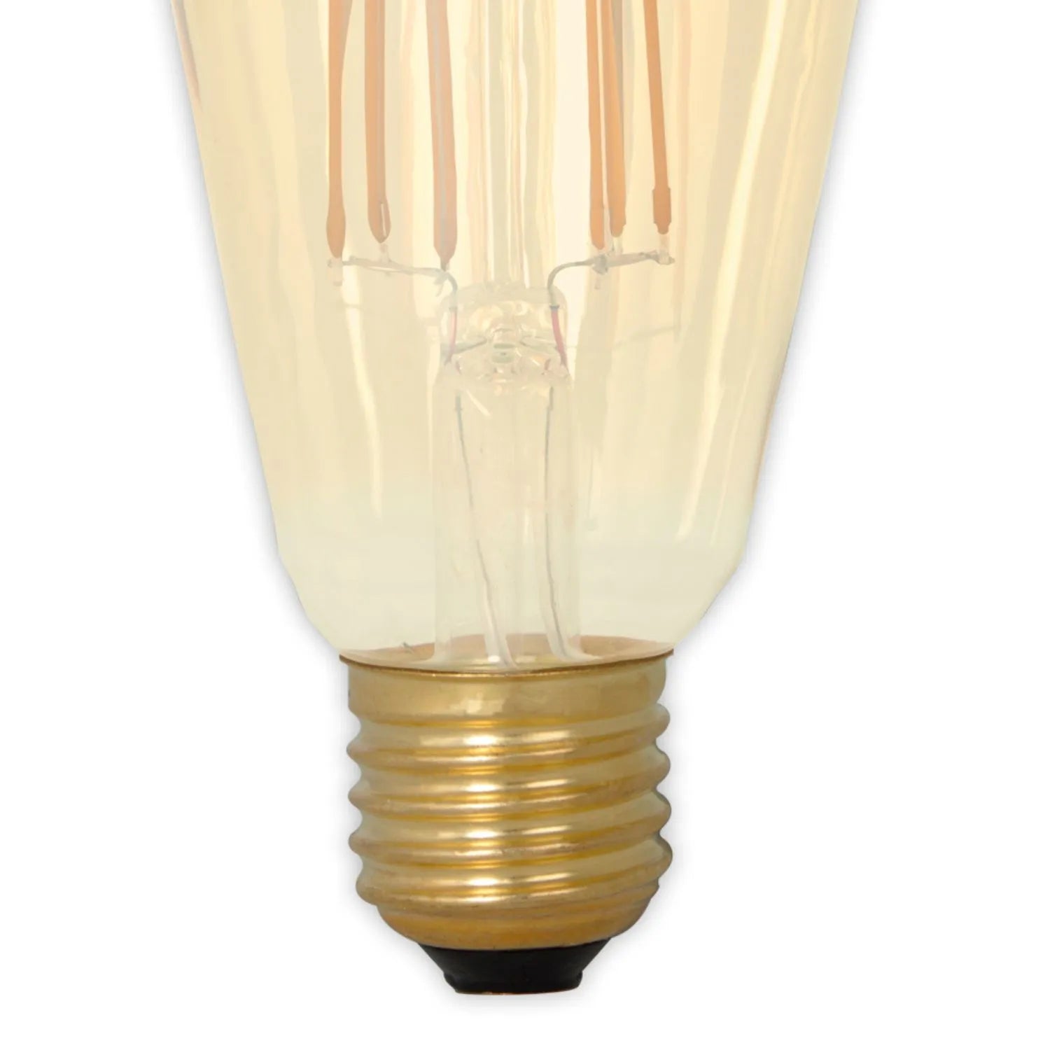 Calex E27 LED Dimmable Screw Filament Bulb – Antique Gold Glass Edison Light with 4W 320 Lumens 2100K 14x6x6cm - Click Style