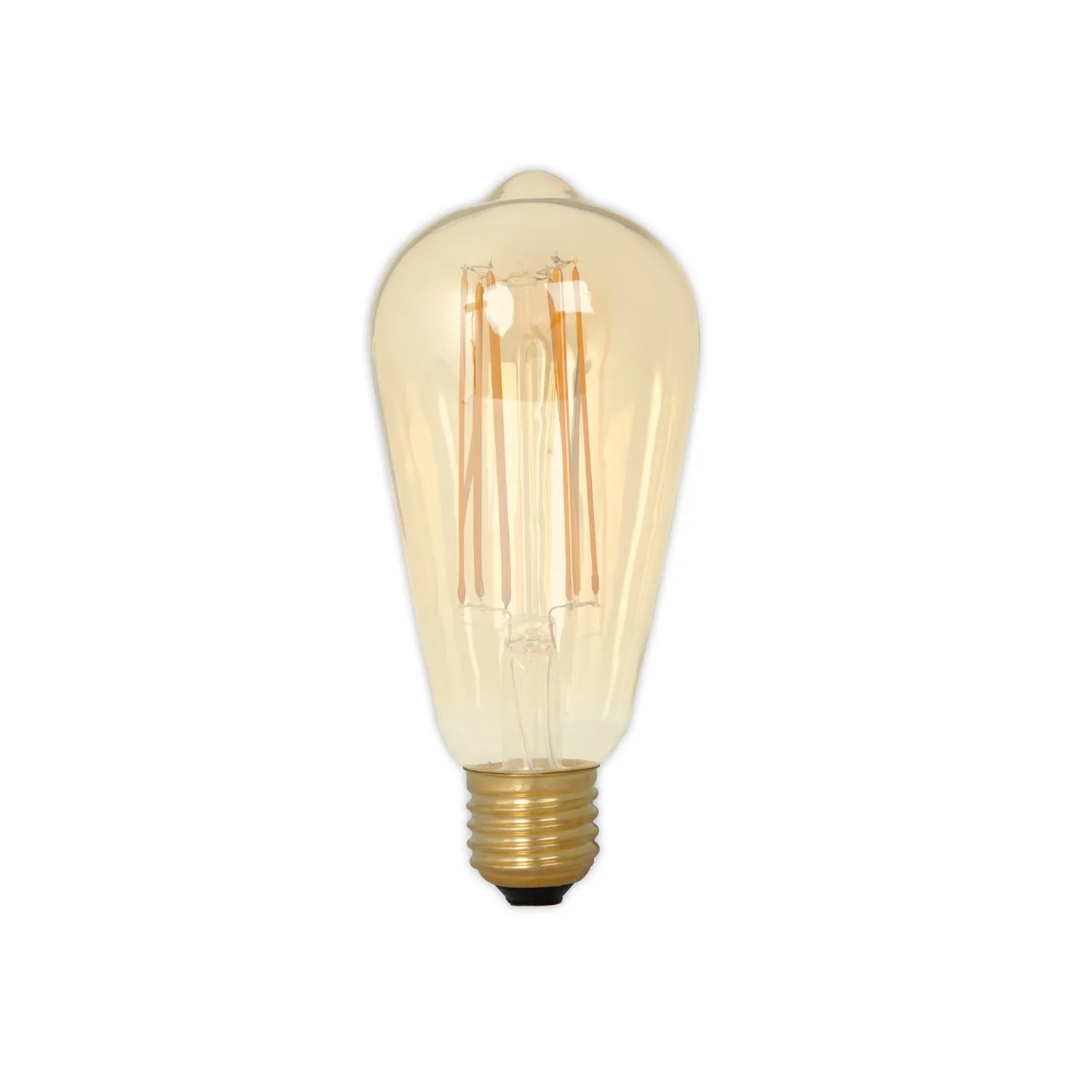 Calex E27 LED Dimmable Screw Filament Bulb – Antique Gold Glass Edison Light with 4W 320 Lumens 2100K 14x6x6cm - Click Style