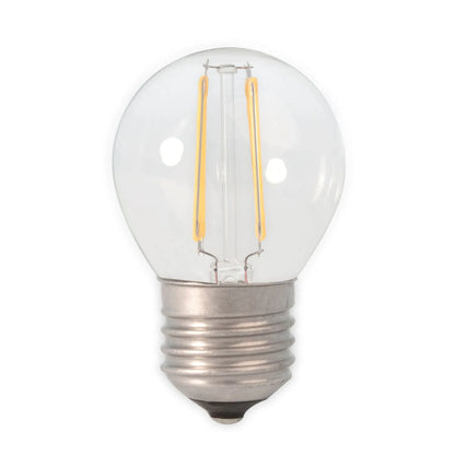 Calex E27 LED Dimmable Screw Filament Golf Ball Bulb – Clear Glass Round Light 3.5W 350 Lumens 2700K 8x5x5cm - Click Style