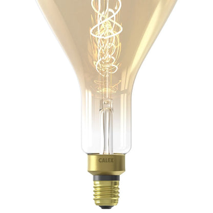 Calex XXL E27 LED Dimmable Screw Filament Bulb – Giant Gold Glass Organic Teardrop Light 4W 200 Lumens 2100K 33x16x16cm - Click Style