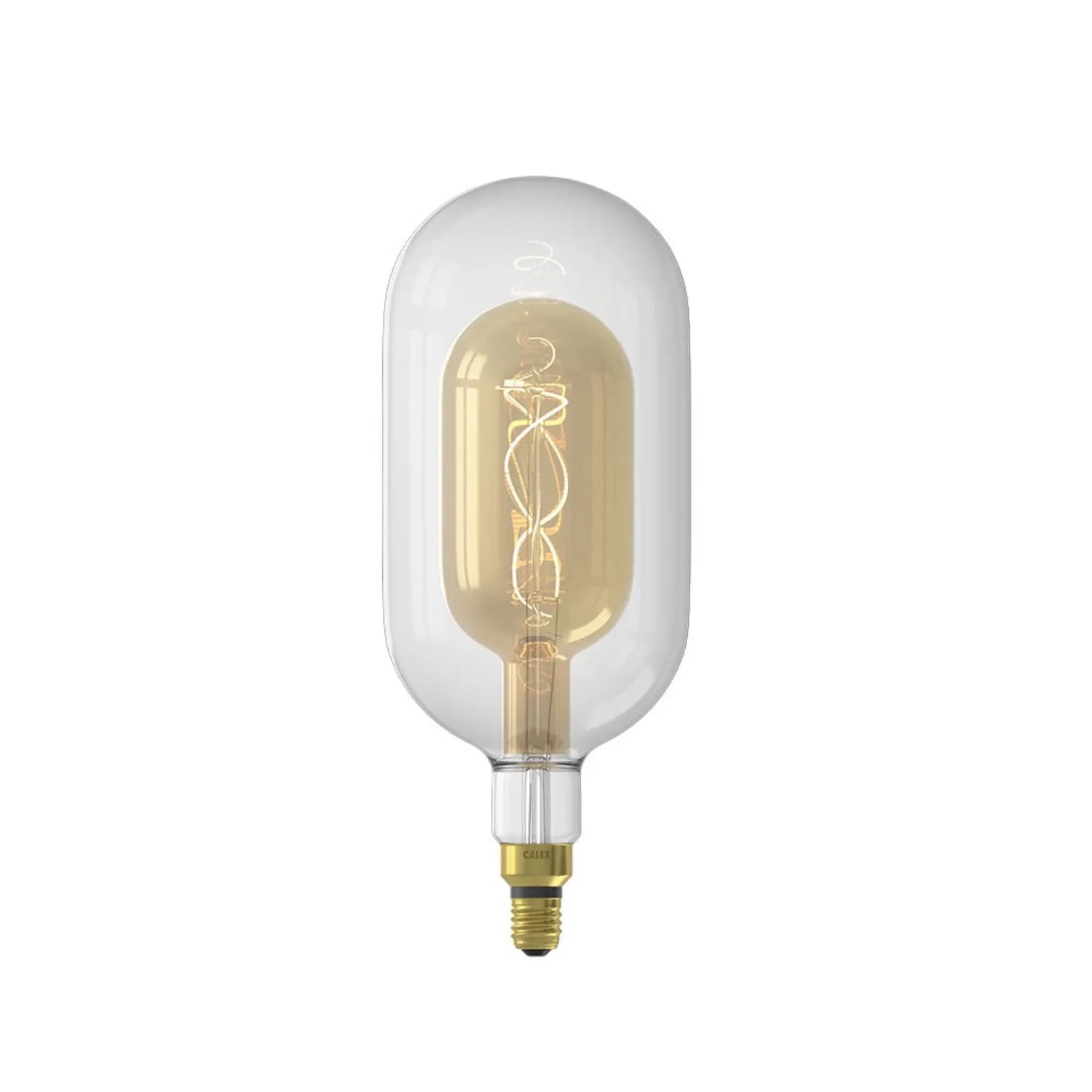 Calex XXL Organic E27 LED Dimmable Screw Filament Bulb – Clear & Amber Double Tube Decorative Light 3W 100 Lumens 2300K 37.8x15x15cm - Click Style