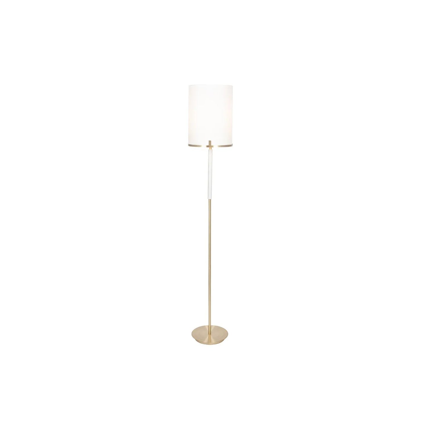 Champagne Gold & White Marble Effect Floor Lamp with Ivory Lampshade – Modern Metal Floor-standing Light 160x26cm - Click Style