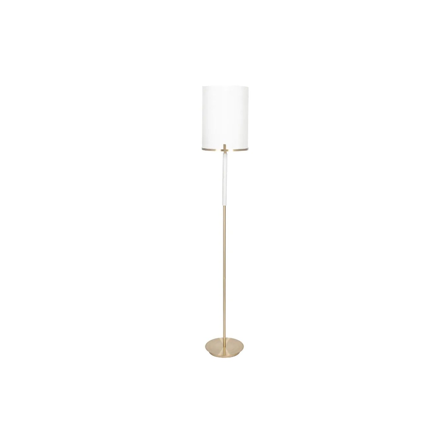 Champagne Gold & White Marble Effect Floor Lamp with Ivory Lampshade – Modern Metal Floor-standing Light 160x26cm - Click Style