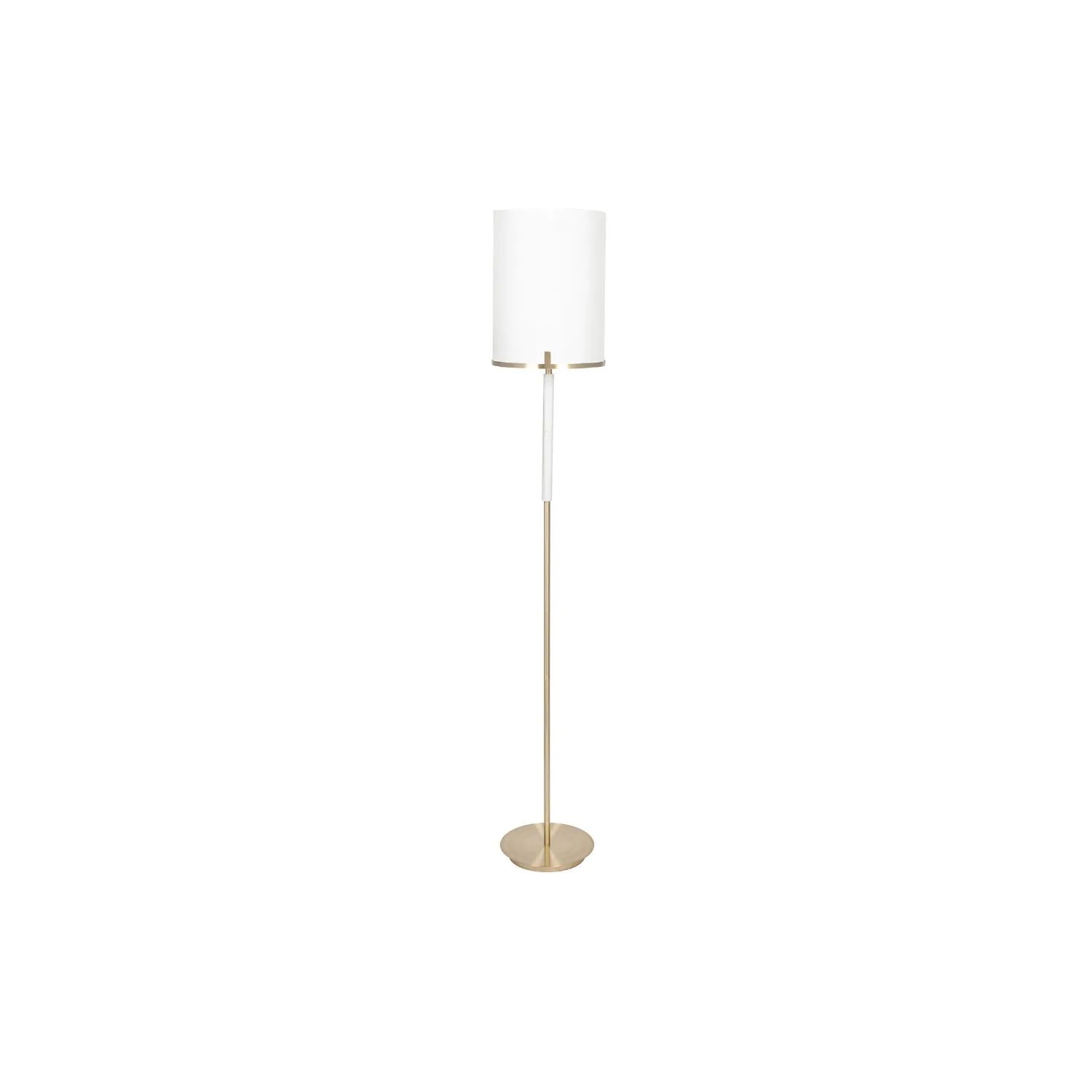 Champagne Gold & White Marble Effect Floor Lamp with Ivory Lampshade – Modern Metal Floor-standing Light 160x26cm - Click Style