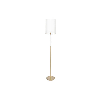 Champagne Gold & White Marble Effect Floor Lamp with Ivory Lampshade – Modern Metal Floor-standing Light 160x26cm - Click Style