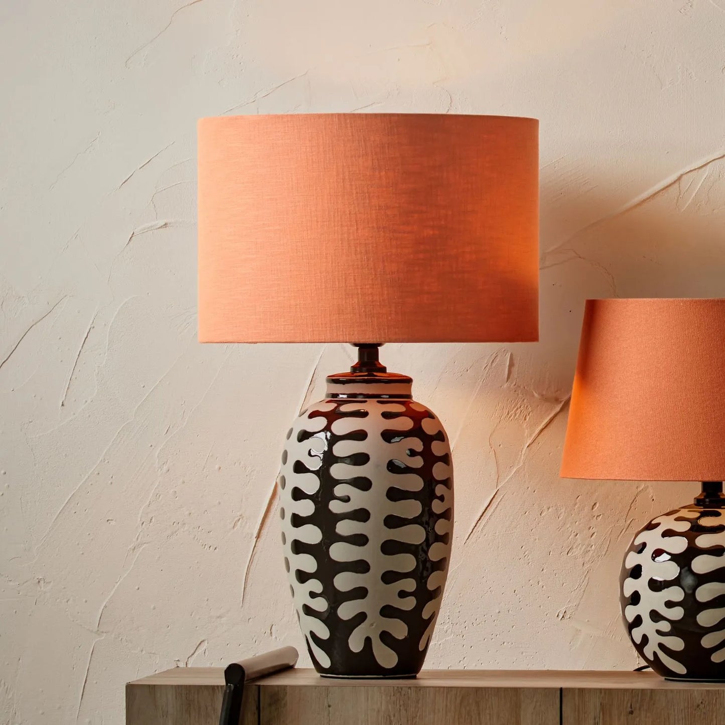 Cinnamon Linen Self Lined Drum Lampshade 45cm/18in - Click Style