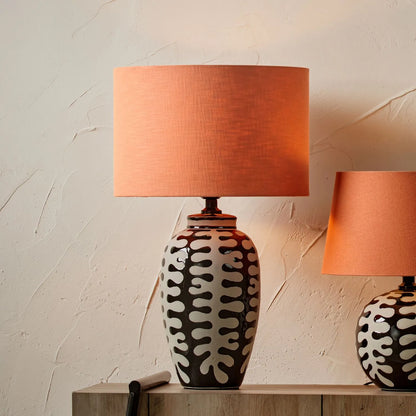 Cinnamon Linen Self Lined Drum Lampshade 45cm/18in - Click Style