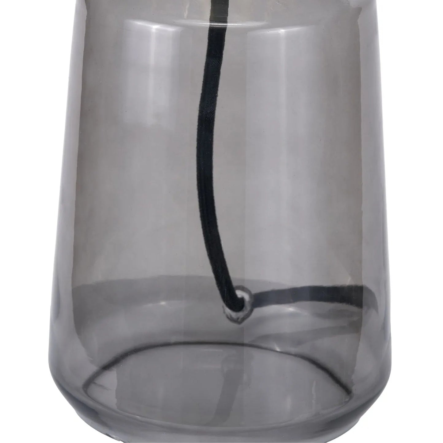 Cool Grey Glass Table Lamp with Dome-Shaped Ribbed Grey Glass Shade & Gold Lampholder – Retro Eclectic Bedside & Side Table Light 37x20x20cm | Click Style