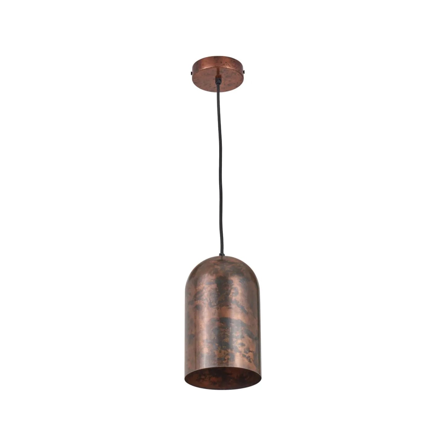 Copper Effect Adjustable Pendant Ceiling Light with Metal Dome Shade – Industrial Modern Suspension Lamp H126x15x15cm | Click Style