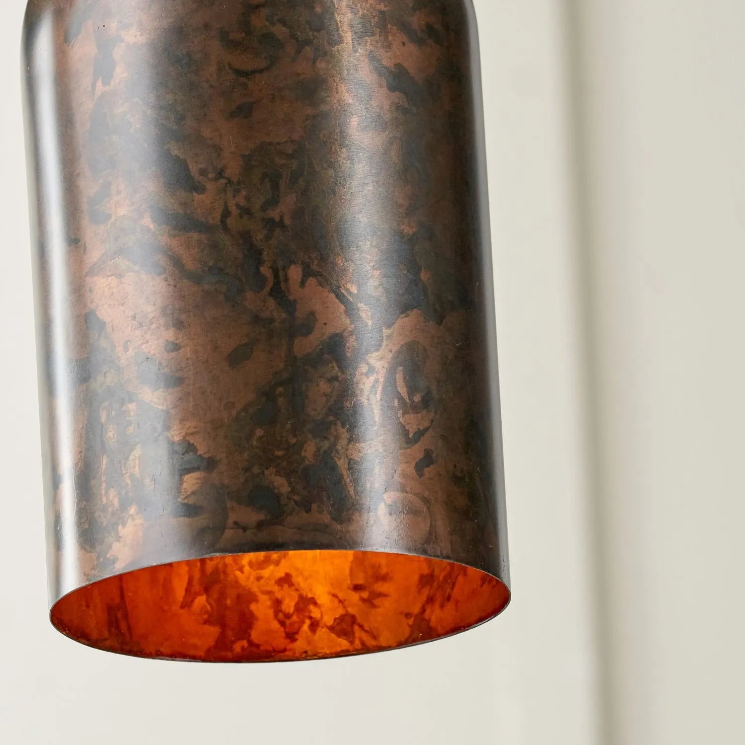 Copper Effect Adjustable Pendant Ceiling Light with Metal Dome Shade – Industrial Modern Suspension Lamp H126x15x15cm | Click Style