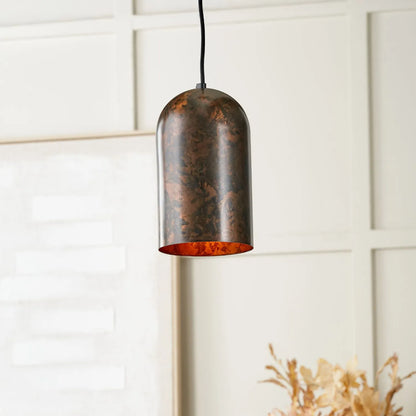Copper Effect Adjustable Pendant Ceiling Light with Metal Dome Shade – Industrial Modern Suspension Lamp H126x15x15cm | Click Style