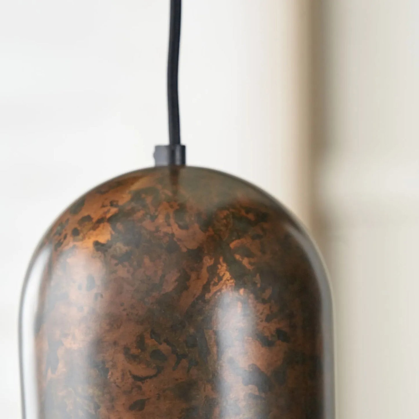 Copper Effect Adjustable Pendant Ceiling Light with Metal Dome Shade – Industrial Modern Suspension Lamp H126x15x15cm | Click Style