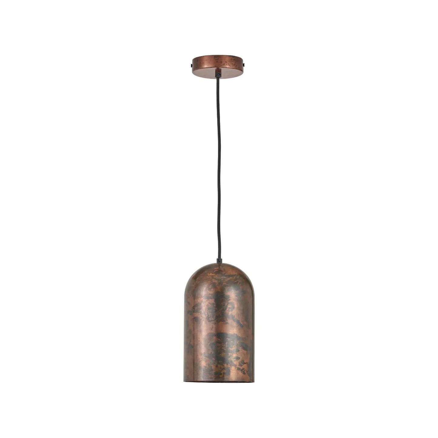 Copper Effect Adjustable Pendant Ceiling Light with Metal Dome Shade – Industrial Modern Suspension Lamp H126x15x15cm | Click Style