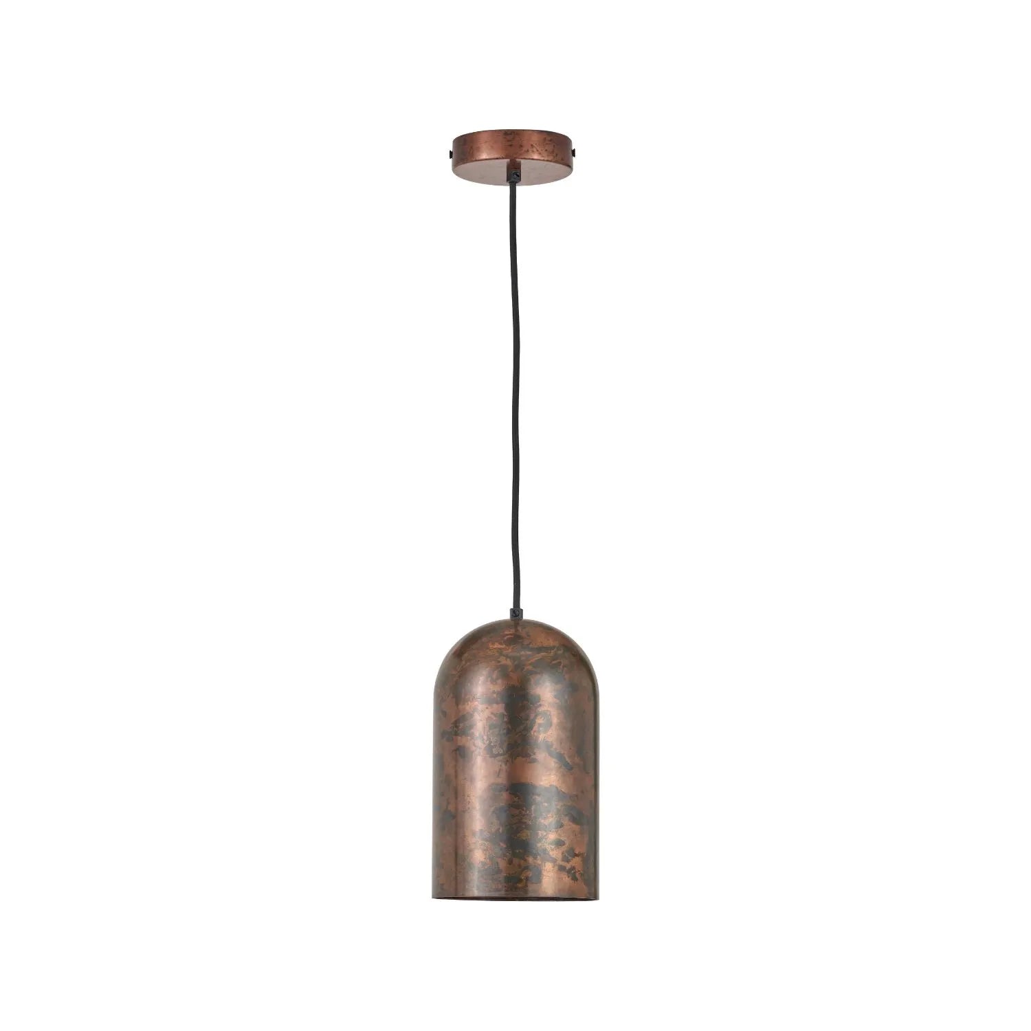 Copper Effect Adjustable Pendant Ceiling Light with Metal Dome Shade – Industrial Modern Suspension Lamp H126x15x15cm | Click Style
