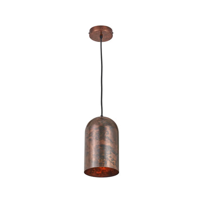 Copper Effect Adjustable Pendant Ceiling Light with Metal Dome Shade – Industrial Modern Suspension Lamp H126x15x15cm | Click Style