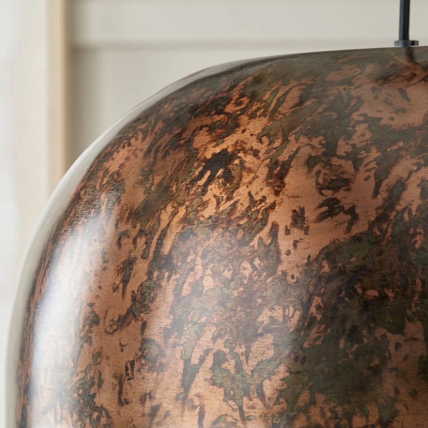 Copper Effect Adjustable Pendant Ceiling Light with Wide Metal Dome Shade – Industrial Modern Suspension Lamp H130x47x47cm | Click Style