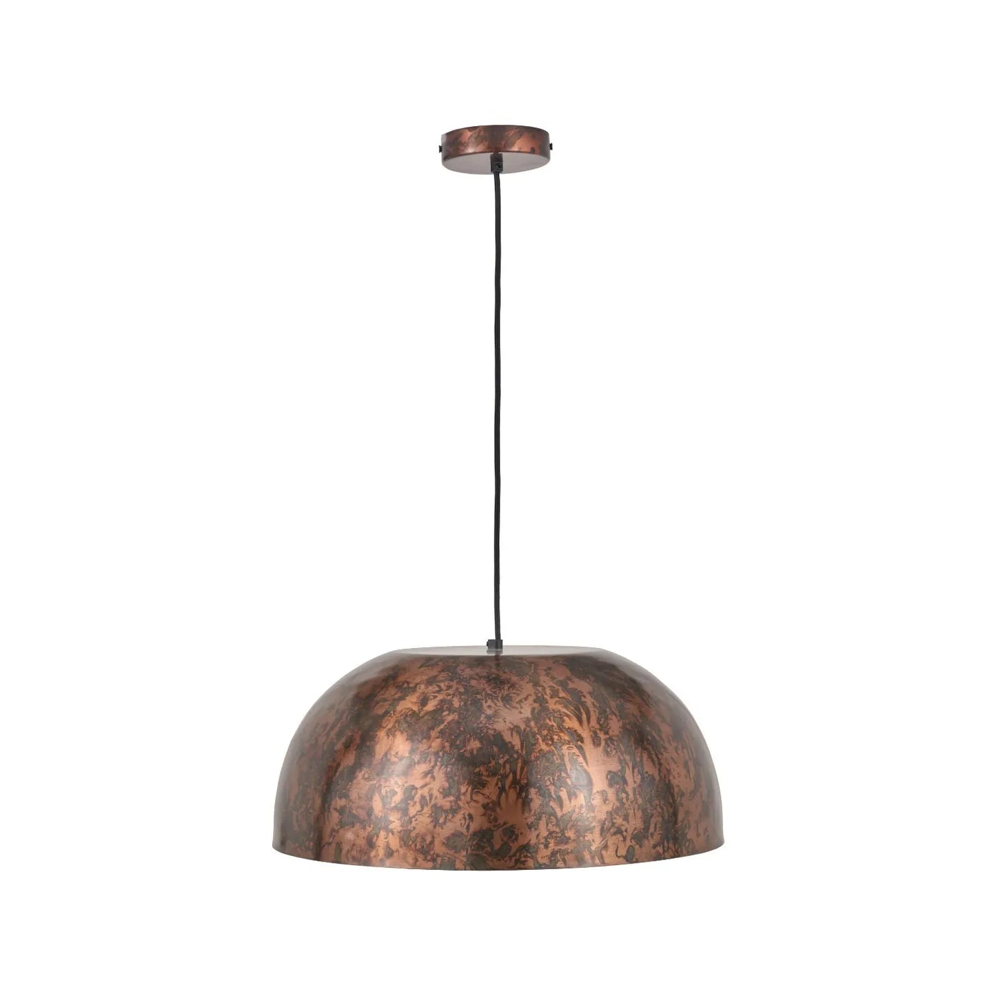 Copper Effect Adjustable Pendant Ceiling Light with Wide Metal Dome Shade – Industrial Modern Suspension Lamp H130x47x47cm | Click Style