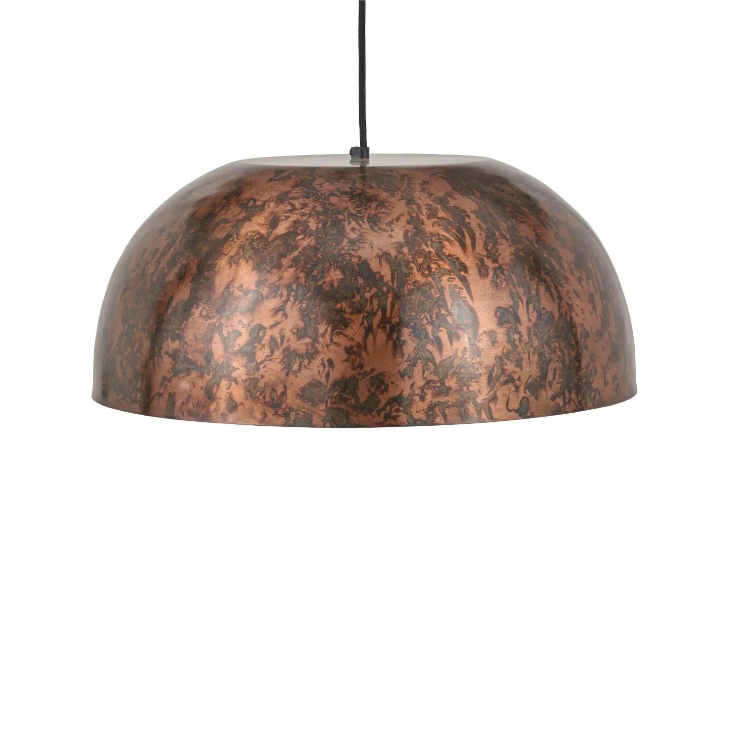 Copper Effect Adjustable Pendant Ceiling Light with Wide Metal Dome Shade – Industrial Modern Suspension Lamp H130x47x47cm | Click Style