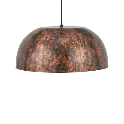 Copper Effect Adjustable Pendant Ceiling Light with Wide Metal Dome Shade – Industrial Modern Suspension Lamp H130x47x47cm | Click Style